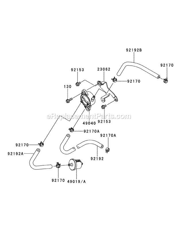 Kawasaki Fx1000-S09 Fuel Tank & Fuel Valve Diagram and Parts List for S7237-KW 53DI8DU8050 Cub Cadet Sprayer